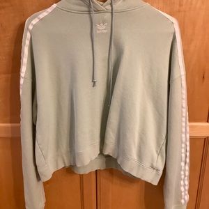 cropped mint green adidas hoodie